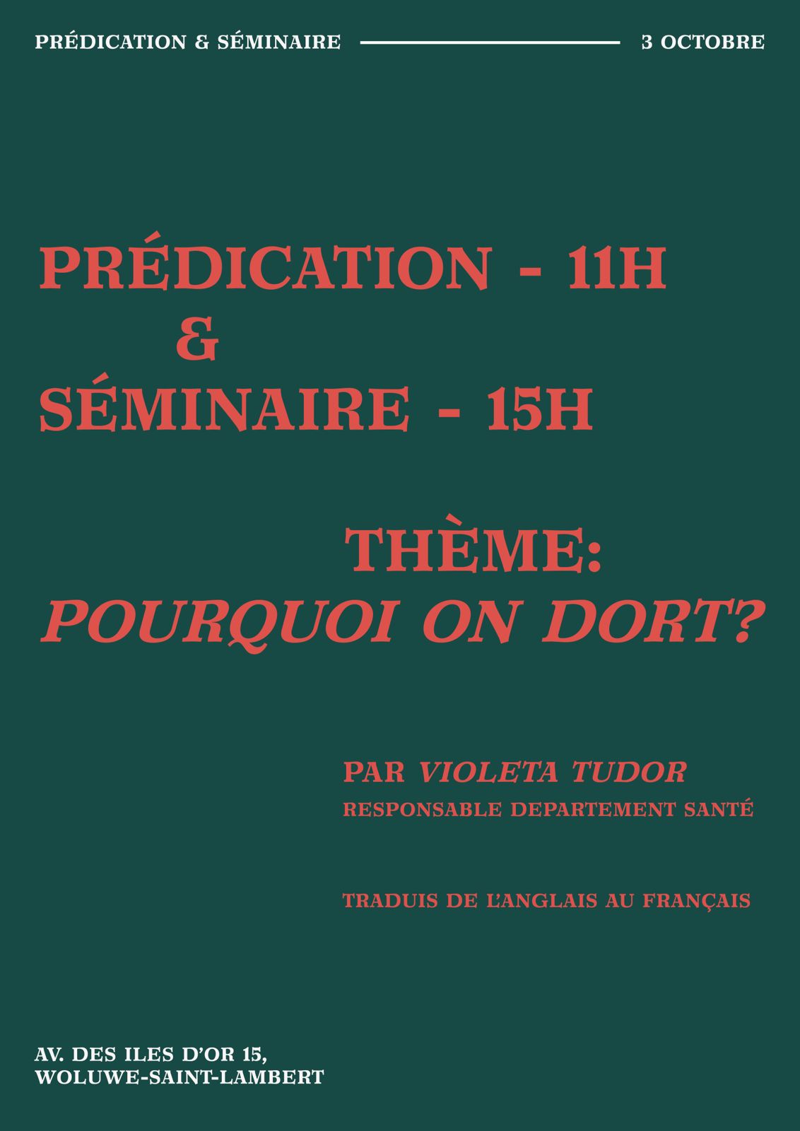 Seminaire Pourquoi dormons-nos?